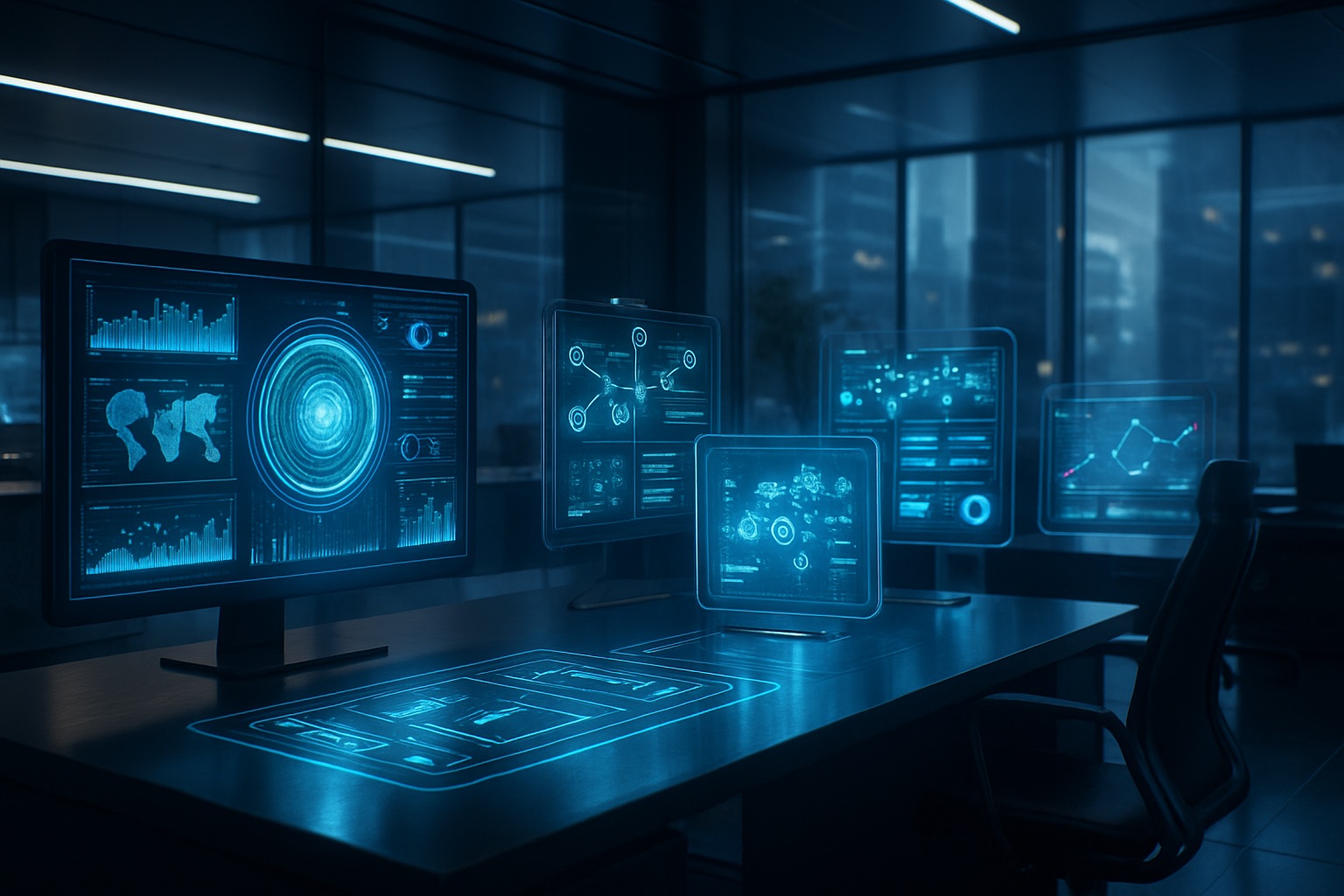 Especialistas de Skydev configurando flujos de automatización con paneles que muestran métricas operativas.